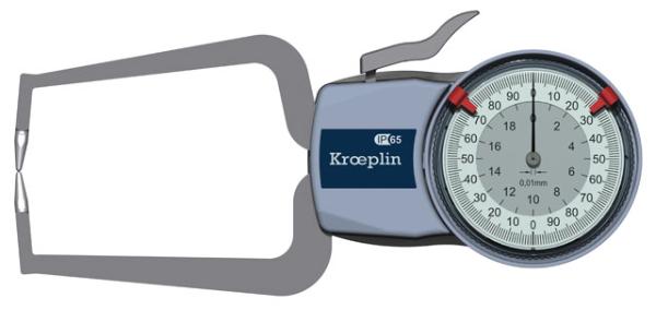 KROEPLIN D220 Udvendigt måleur 0-20 mm (Analog)